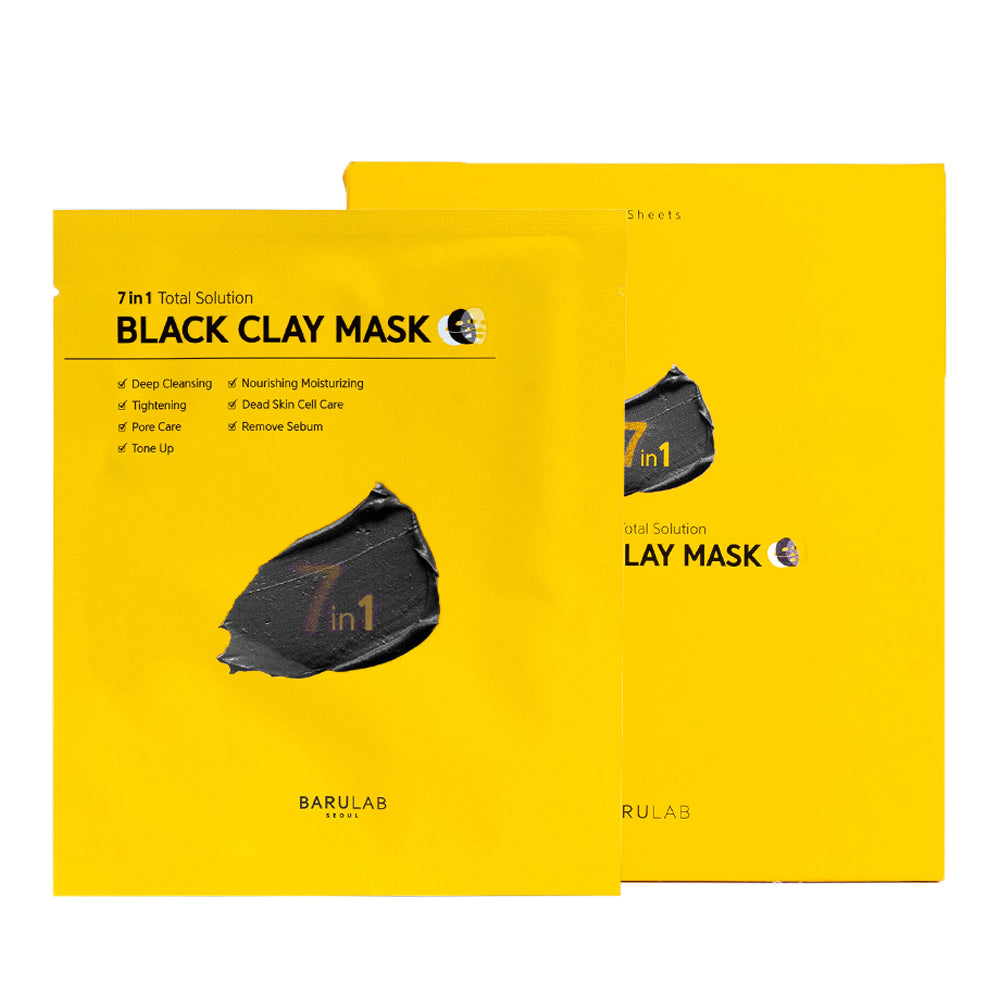BARULAB 7IN1 TOTAL SOLUTION BLACK CLAY MASK - 18g x 5pcs